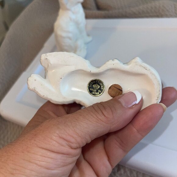 Vintage Cat Salt Pepper Shakers Cream Ceramics Persian Jeweled Eyes Japan - Picture 4 of 11